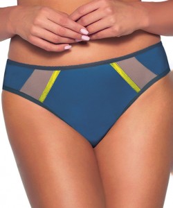 Жіночі трусики сліп із гладкої мікрофібри з контрастним оздобленням.Ava 1923/1 Denim