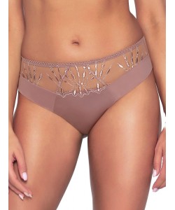 Жіночі трусики сліп з контрастним оздобленням Ava 2035 Coffee Rose