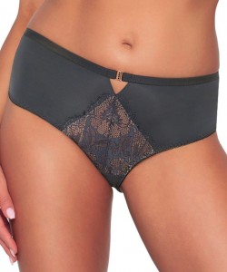 Жіночі трусики сліп із вставкою із квіткового мережива Ava 1939 Antracyt