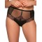 Високі жіночі чорні трусики сліп з контрастною вишивкою Ava 2025 Black
