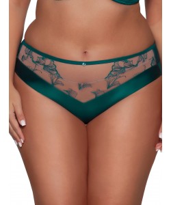 Жіночі трусики сліп із завищеною талією та блискучою вишивкою Ava 2087 Emerald