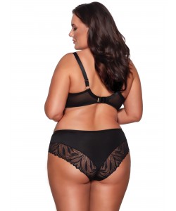 Жіночі високі трусики сліп з декором із чарівного мережива Ava 2105 Black