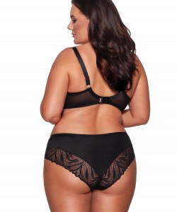 Жіночі високі трусики сліп з декором із чарівного мережива Ava 2105 Black Жіночі високі трусики сліп з декором із чарівного мережива Ava 2105 Black