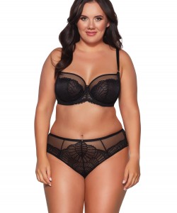 Жіночі високі трусики сліп з декором з ефектного вишитого мережива Ava 2109 Black Жіночі високі трусики сліп з декором з ефектного вишитого мережива Ava 2109 Black