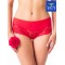Комплект жіночих трусиків бікіні в бразильському стилі з якісної бавовни з мереживним декором (2 шт червоного та білого кольорів) Key LPB 985