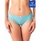 Комплект жіночих трусиків бікіні в бразильському стилі з якісної бавовни з принтом та мереживним оздобленням (2 шт синього та зеленого кольорів) Key LPB 990