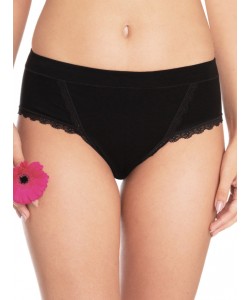 Жіночі бавовняні трусики бікіні однотонні з мереживним оздобленням (комплект 2 шт. різних кольорів) Key LPC 140