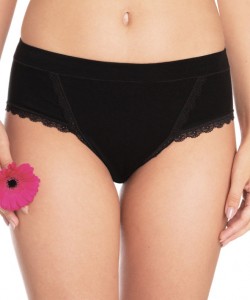 Жіночі бавовняні трусики бікіні однотонні з мереживним оздобленням (комплект 2 шт. різних кольорів) Key LPC 140