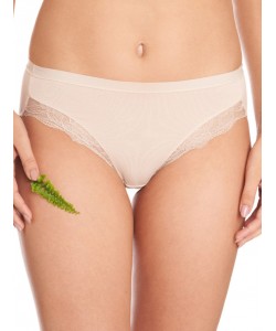 Жіночі бавовняні трусики міні-бікіні однотонні з мереживним оздобленням та пласким поясом (комплект 2 шт. різних кольорів) Key LPC 141