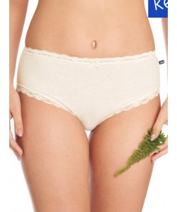 Жіночі бавовняні трусики сліп однотонні з мереживним оздобленням (комплект 2 шт. різних кольорів) Key LPC 231 A22