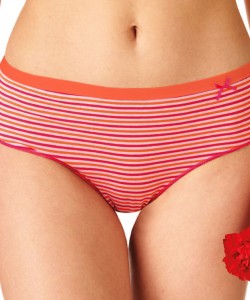 Комплект смугастих жіночих трусиків бікіні з бавовни з мереживним оздобленням (2 шт) Key LPC 332 B22 Комплект смугастих жіночих трусиків бікіні з бавовни з мереживним оздобленням (2 шт) Key LPC 332 B22
