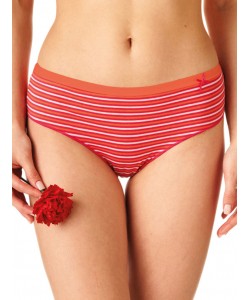 Комплект смугастих жіночих трусиків бікіні з бавовни з мереживним оздобленням (2 шт) Key LPC 332 B22