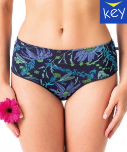 Комплект жіночих трусиків бікіні міді з якісної бавовни з принтом (2 шт синього та блакитного кольорів) Key LPC 538
