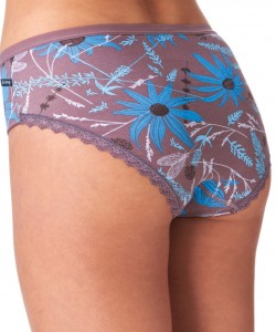 Комплект жіночих бавовняних трусиків бікіні з обробкою з ажурного мережива (2 шт. з різними принтами) Key LPC 538 B23