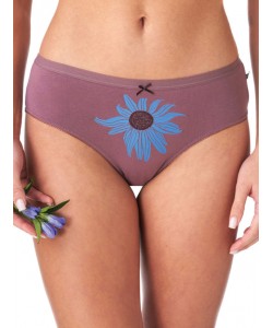 Комплект жіночих бавовняних трусиків бікіні з обробкою з ажурного мережива (2 шт. з різними принтами) Key LPC 538 B23