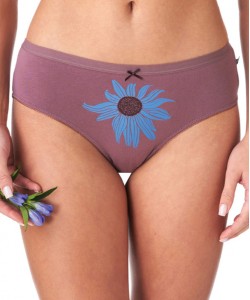 Комплект жіночих бавовняних трусиків бікіні з обробкою з ажурного мережива (2 шт. з різними принтами) Key LPC 538 B23