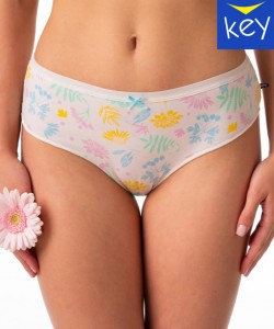 Комплект жіночих бавовняних трусиків бікіні з квітковим принтом (2 шт. різних кольорів) Key LPC 559 A24