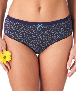 Набір жіночих бавовняних трусиків бікіні з мереживними краями на спинці (2 шт. з різними принтами) Key LPC 726 B23