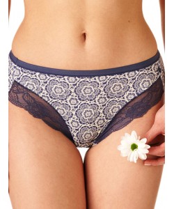 Комплект жіночих бавовняних трусиків бікіні з мереживними вставками (2 шт. різних кольорів) Key LPC 734 B22