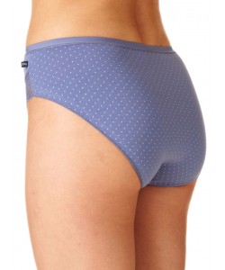 Комплект жіночих бавовняних трусиків бікіні з принтом та мереживом (2 шт синього та червоного кольорів) Key LPC 739 A23