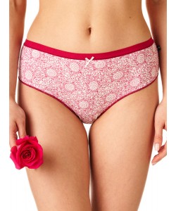 Комплект жіночих бавовняних трусиків бікіні з принтом і мереживними вставками (2 шт. різних кольорів) Key LPC 755 B22