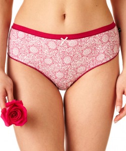 Комплект жіночих бавовняних трусиків бікіні з принтом і мереживними вставками (2 шт. різних кольорів) Key LPC 755 B22