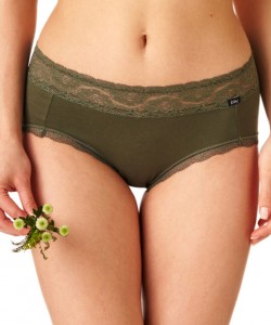 Комплект жіночих бавовняних трусиків бікіні з принтом і мереживним поясом (2 шт. різних кольорів) Key LPC 756 B22