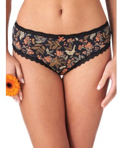 Комплект жіночих бавовняних трусиків бікіні з мереживним оздобленням (2 шт. з різними принтами) Key LPC 785 B23