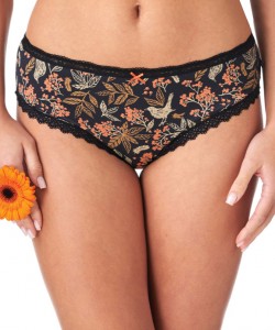 Комплект жіночих бавовняних трусиків бікіні з мереживним оздобленням (2 шт. з різними принтами) Key LPC 785 B23