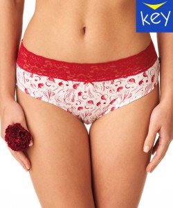 Комплект жіночих бавовняних трусиків бікіні з мереживним поясом (2 шт. різних кольорів) Key LPC 797 A24