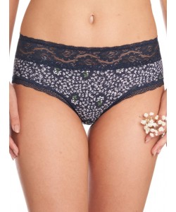 Жіночі бавовняні трусики бікіні з мереживним поясом (комплект 2 шт. різних кольорів) Key LPC 961 A22