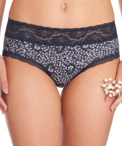 Жіночі бавовняні трусики бікіні з мереживним поясом (комплект 2 шт. різних кольорів) Key LPC 961 A22