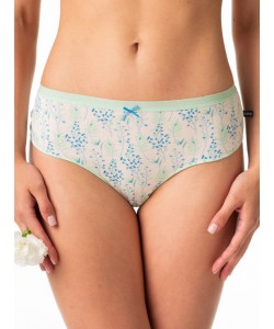 Комплект бавовняних жіночих трусиків бікіні з принтом та мереживним оздобленням (2 шт різних кольорів) Key LPC 986 A24