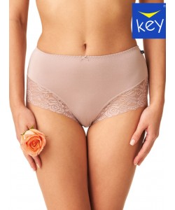 Набір високих жіночих трусиків бікіні максі з бамбукового трикотажу з мереживними вставками (2 шт) Key LPF 002