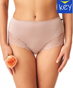 Набір високих жіночих трусиків бікіні максі з бамбукового трикотажу з мереживними вставками (2 шт) Key LPF 002