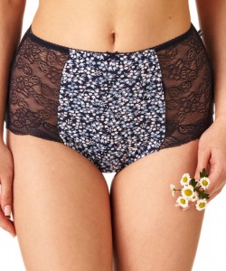 Комплект жіночих високих бавовняних трусиків міді з мереживним декором (2 шт. різних кольорів) Key LPF 172 B22