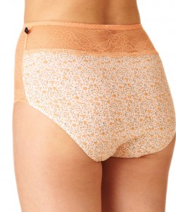 Комплект жіночих бавовняних трусиків бікіні з високою талією та мереживними боками (2 шт зеленого та бежевого кольорів) Key LPF 173 A23