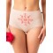 Комплект високих жіночих трусиків бікіні з якісної бавовни з оригінальним візерунком та мереживним оздобленням (2 шт різних кольорів) Key LPF 218 A24