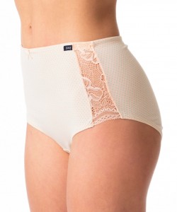 Набір жіночих трусиків бікіні з якісної бавовни з високою талією та мереживними вставками на боках (2 шт. з різними принтами) Key LPF 616 A24