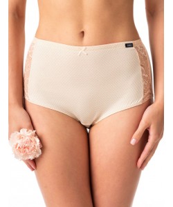 Набір жіночих трусиків бікіні з якісної бавовни з високою талією та мереживними вставками на боках (2 шт. з різними принтами) Key LPF 616 A24