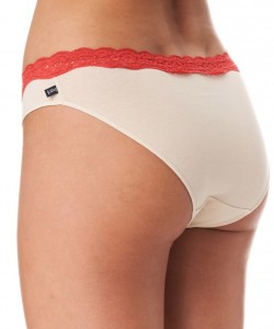 Комплект жіночих бавовняних трусиків бікіні з мереживним поясом (2 шт. різних кольорів) Key LPR 229 A23