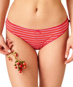 Набір жіночих бавовняних трусиків міні бікіні у смужку (2 шт.) Key LPR 331 B22 Набір жіночих бавовняних трусиків міні бікіні у смужку (2 шт.) Key LPR 331 B22