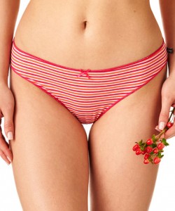 Набір жіночих бавовняних трусиків міні бікіні у смужку (2 шт.) Key LPR 331 B22