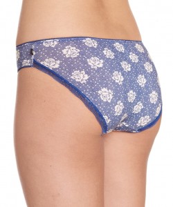 Жіночі бавовняні трусики міні-бікіні з квітковим малюнком та мереживним оздобленням на спинці (комплект 2 шт. різних кольорів) Key LPR 580 A22