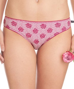 Жіночі бавовняні трусики міні-бікіні з квітковим малюнком та мереживним оздобленням на спинці (комплект 2 шт. різних кольорів) Key LPR 580 A22