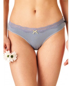 Комплект жіночих трусиків міні-бікіні з якісної бавовни з мереживним декором (2 шт. різних кольорів) Key LPR 673 B22