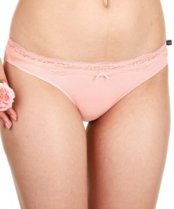 Жіночі бавовняні трусики міні-бікіні з мереживним поясом (комплект 2 шт. різних кольорів) Key LPR 929 A22