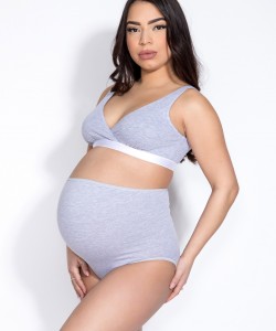 Жіночі високі трусики з гладкої бавовни для вагітних Mitex Mama Belly