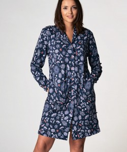 Жіноча коротка бавовняна нічна сорочка / домашня сукня із застібкою на гудзики Key LND 559 B22