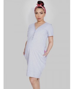Жіноча нічна сорочка з гудзиками для вагітних і годуючих Mitex Mama